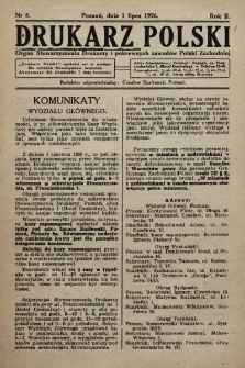 Drukarz Polski : organ Stowarzyszenia Drukarzy i pokrewnych zawodów Polski Zachodniej. 1926, nr 8