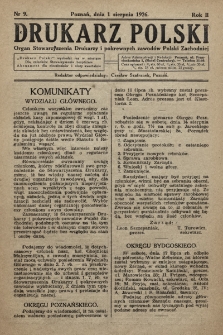 Drukarz Polski : organ Stowarzyszenia Drukarzy i pokrewnych zawodów Polski Zachodniej. 1926, nr 9