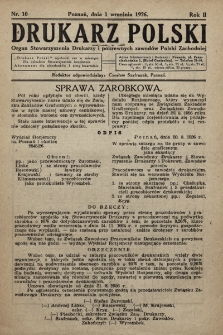 Drukarz Polski : organ Stowarzyszenia Drukarzy i pokrewnych zawodów Polski Zachodniej. 1926, nr 10