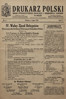 Drukarz Polski : organ Stowarzyszenia Drukarzy i Pokrewnych Zawodów w Polsce. 1930, nr 5