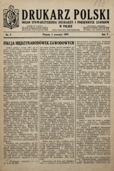 Drukarz Polski : organ Stowarzyszenia Drukarzy i Pokrewnych Zawodów w Polsce. 1930, nr 9