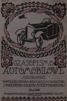 Czasopismo Automobilowe : miesięcznik poświęcony sprawom automobilizmu, lotnictwa i pokrewnym gałęziom wiedzy technicznej. 1921, nr 1