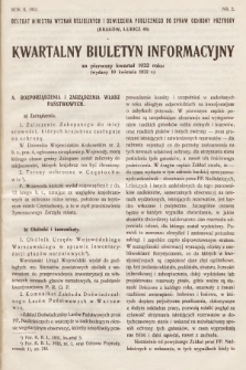 Kwartalny Biuletyn Informacyjny : za pierwszy kwartał 1932 roku. R.2, 1932, nr 2