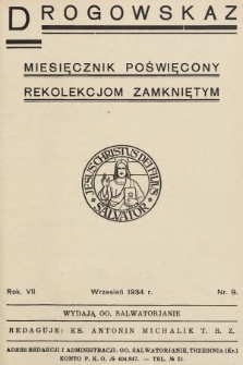 Drogowskaz : miesięcznik poświęcony rekolekcjom zamkniętym. 1934, nr 9