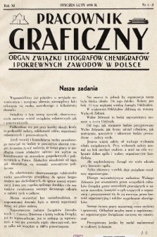 Pracownik Graficzny : organ Związku Litografów, Chemigrafów i Pokrewnych Zawodów w Polsce. 1938, nr 1-2