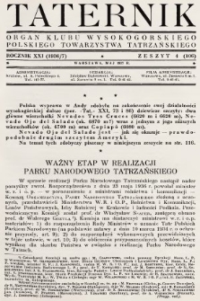 Taternik : organ Klubu Wysokogórskiego Polskiego Towarzystwa Tatrzańskiego. R. 21, 1937, nr 4