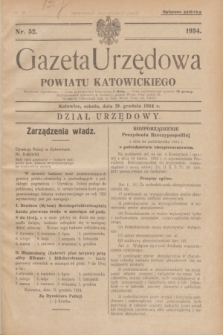 Gazeta Urzędowa Powiatu Katowickiego. 1934, nr 52 (29 grudnia)