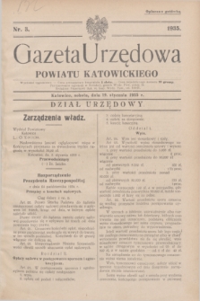 Gazeta Urzędowa Powiatu Katowickiego. 1935, nr 3 (19 stycznia)