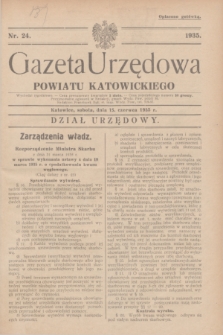 Gazeta Urzędowa Powiatu Katowickiego. 1935, nr 24 (15 czerwca)