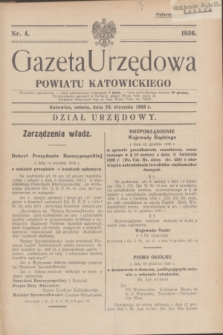 Gazeta Urzędowa Powiatu Katowickiego. 1936, nr 4 (25 stycznia)