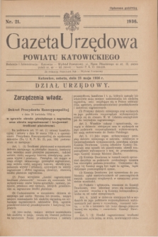 Gazeta Urzędowa Powiatu Katowickiego. 1936, nr 21 (23 maja)