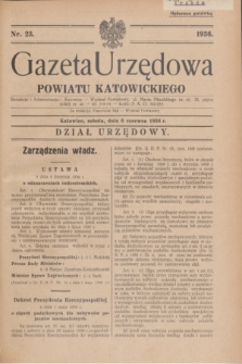 Gazeta Urzędowa Powiatu Katowickiego. 1936, nr 23 (6 czerwca)
