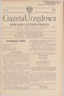 Gazeta Urzędowa Powiatu Katowickiego. 1937, nr 5 (6 lutego)