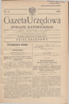 Gazeta Urzędowa Powiatu Katowickiego. 1937, nr 6 (13 lutego)