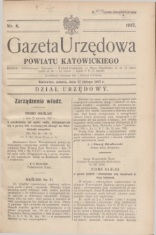 Gazeta Urzędowa Powiatu Katowickiego. 1937, nr 8 (27 lutego)