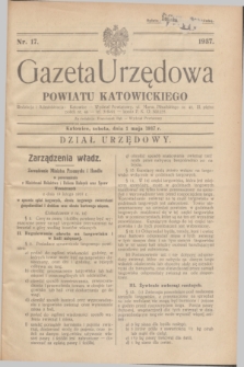 Gazeta Urzędowa Powiatu Katowickiego. 1937, nr 17 (1 maja)