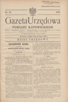 Gazeta Urzędowa Powiatu Katowickiego. 1937, nr 29 (24 lipca) + dod.