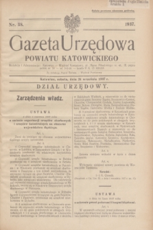 Gazeta Urzędowa Powiatu Katowickiego. 1937, nr 38 (24 września)