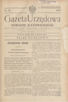 Gazeta Urzędowa Powiatu Katowickiego. 1937, nr 52 (31 grudnia)