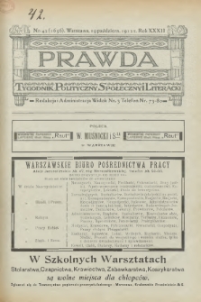 Prawda : tygodnik polityczny, społeczny i literacki. 1912, nr 42