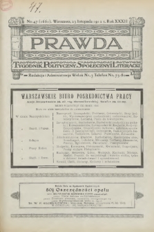 Prawda : tygodnik polityczny, społeczny i literacki. 1912, nr 47