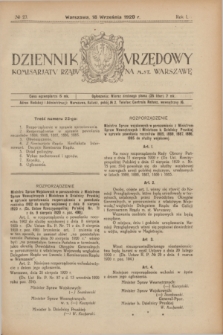 Dziennik Urzędowy Komisarjatu Rządu na M. St. Warszawę. R.1, № 23 (18 września 1920)