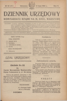 Dziennik Urzędowy Komisarjatu Rządu na M. Stoł. Warszawę. R.5, № 58 (9 lipca 1924) = № 975