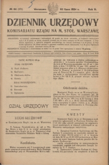 Dziennik Urzędowy Komisarjatu Rządu na M. Stoł. Warszawę. R.5, № 62 (23 lipca 1924) = № 979