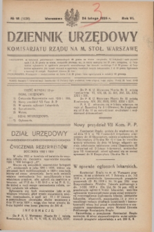 Dziennik Urzędowy Komisarjatu Rządu na M. Stoł. Warszawę. R.6, № 15 (24 lutego 1925) = № 1036