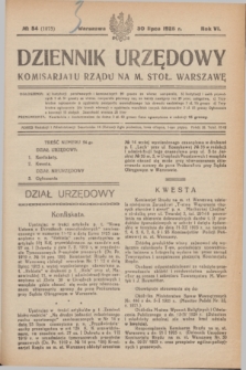 Dziennik Urzędowy Komisariatu Rządu na M. Stoł. Warszawę. R.6, № 54 (30 lipca 1925) = № 1075