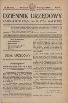 Dziennik Urzędowy Komisariatu Rządu na M. Stoł. Warszawę. R.6, № 59 (18 sierpnia1925) = № 1080