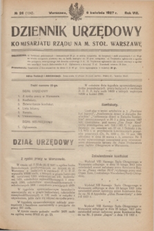 Dziennik Urzędowy Komisarjatu Rządu na M. Stoł. Warszawę. R.8, № 26 (6 kwietnia 1927) = № 1243