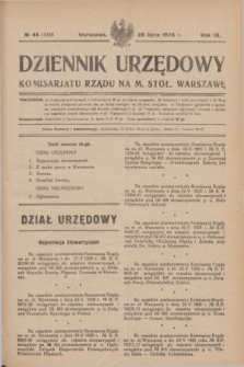 Dziennik Urzędowy Komisarjatu Rządu na M. Stoł. Warszawę. R.9, № 44 (28 lipca 1928) = № 1349