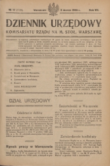 Dziennik Urzędowy Komisarjatu Rządu na M. Stoł. Warszawę. R.7, № 17 (3 marca 1926) = № 1135