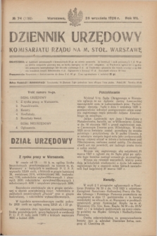 Dziennik Urzędowy Komisarjatu Rządu na M. Stoł. Warszawę. R.7, № 74 (25 września 1926) = № 1192