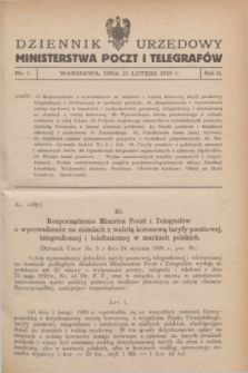 Dziennik Urzędowy Ministerstwa Poczt i Telegrafów. R.2, № 3 (23 lutego 1920)