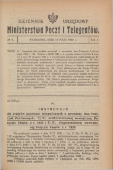 Dziennik Urzędowy Ministerstwa Poczt i Telegrafów. R.2, № 8 (18 maja 1920)