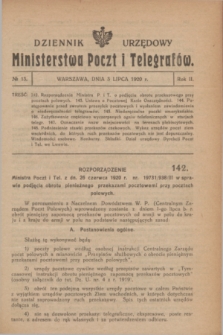 Dziennik Urzędowy Ministerstwa Poczt i Telegrafów. R.2, № 13 (3 lipca 1920)