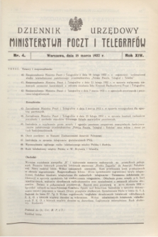 Dziennik Urzędowy Ministerstwa Poczt i Telegrafów. R.14, nr 4 (15 marca 1932) + dod.