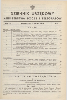 Dziennik Urzędowy Ministerstwa Poczt i Telegrafów. R.16, nr 2 (31 stycznia 1934)