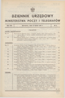 Dziennik Urzędowy Ministerstwa Poczt i Telegrafów. R.16, nr 6 (27 marca 1934)