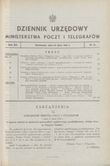 Dziennik Urzędowy Ministerstwa Poczt i Telegrafów. R.16, nr 16 (24 lipca 1934)
