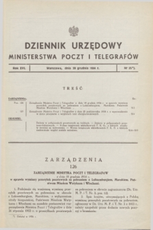 Dziennik Urzędowy Ministerstwa Poczt i Telegrafów. R.16, nr 25 (29 grudnia 1934)