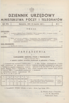 Dziennik Urzędowy Ministerstwa Poczt i Telegrafów. R.17, nr 2 (28 stycznia 1935)
