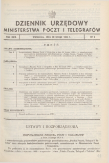 Dziennik Urzędowy Ministerstwa Poczt i Telegrafów. R.17, nr 4 (28 lutego 1935)