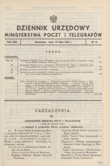 Dziennik Urzędowy Ministerstwa Poczt i Telegrafów. R.17, nr 16 (13 lipca 1935)