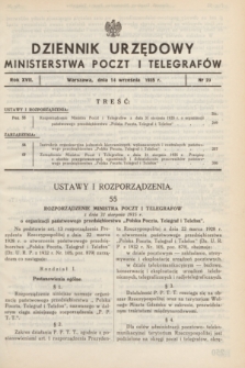 Dziennik Urzędowy Ministerstwa Poczt i Telegrafów. R.17, nr 20 (14 września 1935)