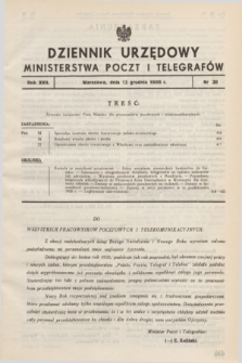 Dziennik Urzędowy Ministerstwa Poczt i Telegrafów. R.17, nr 28 (13 grudnia 1935)