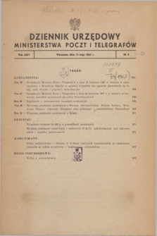 Dziennik Urzędowy Ministerstwa Poczt i Telegrafów. R.24, nr 8 (12 maja 1947)