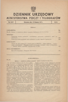 Dziennik Urzędowy Ministerstwa Poczt i Telegrafów. R.24, nr 24 (29 listopada 1947)
